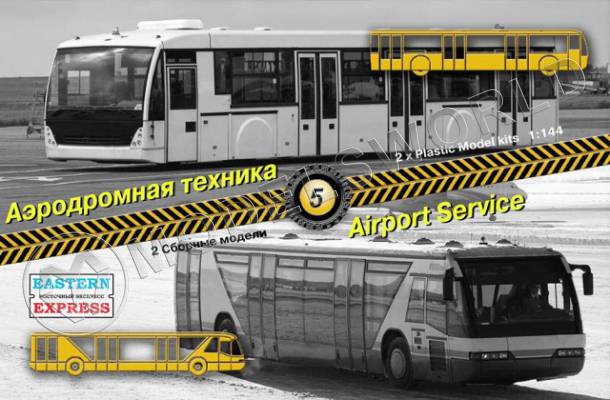 Склеиваемая пластиковая модель Набор аэродромной техники №5. Автобус. Масштаб 1:144