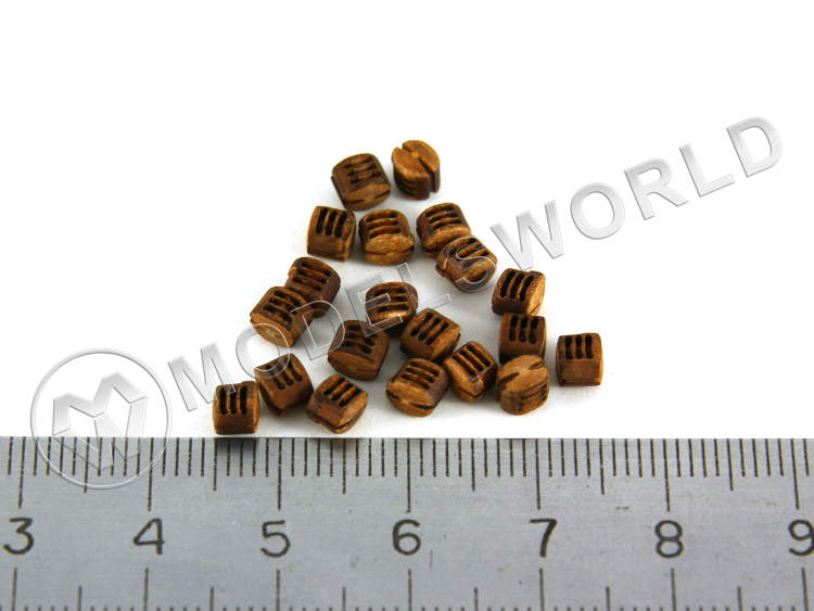 Блок трехшкивный 4 мм, груша, 10 шт Блок трехшкивный 4 мм, груша, 10 шт - фото 1