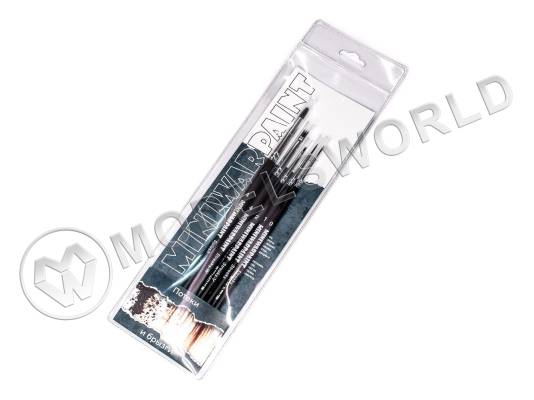 Набор кистей MiniWarPaint "Потеки и брызги" в пакете, 5 кистей