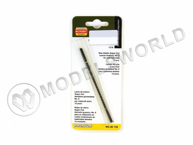 Пилки N9 для лобзика, крупный зуб, для мягких материалов, 12 шт - фото 1