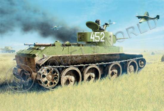 EE-35109_s.jpg Склеиваемая пластиковая модель Легкий танк БТ-7. 1935 г поздняя версия. Масштаб 1:35 - фото 1