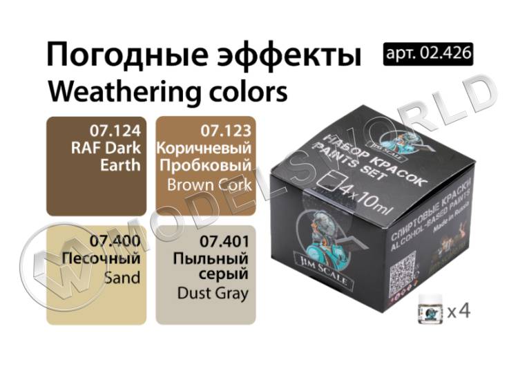 Набор спиртовых красок Jim Scale "Погодные эффекты" - фото 1