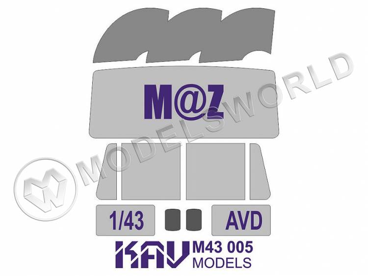 Окрасочная маска на остекление МАЗ, AVD. Масштаб 1:43 - фото 1