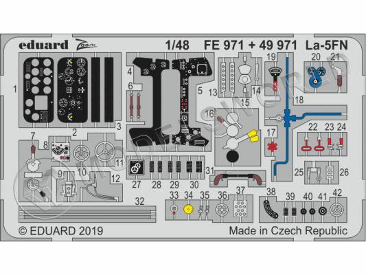 Фототравление кабина для модели Ла-5ФН, Звезда. Масштаб 1:48