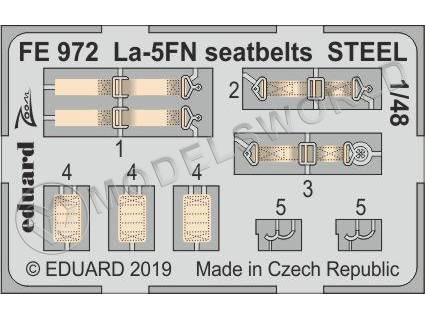 Фототравление стальные ремни для модели Ла-5ФН, Звезда. Масштаб 1:48 - фото 1