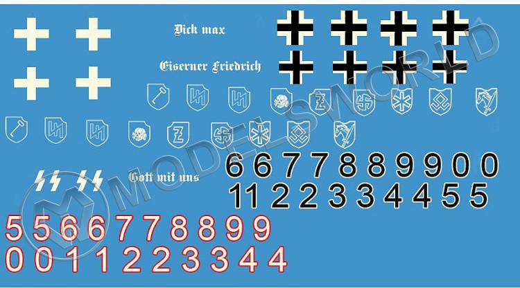 Декаль Эмблемы Германских танковых дивизий WW II, часть 1. Масштаб 1:72 Декаль Эмблемы Германских танковых дивизий WW II, часть 1. Масштаб 1:72 - фото 1