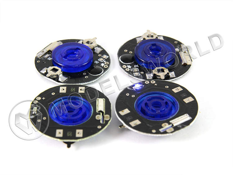 Колёсный адаптер пластиковый 1/10 с подсветкой 4 шт. (Голубой) - фото 1