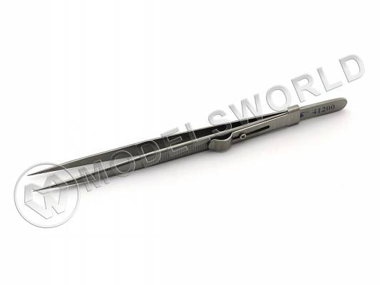 Пинцет JAS прямой с фиксатором, 165 мм