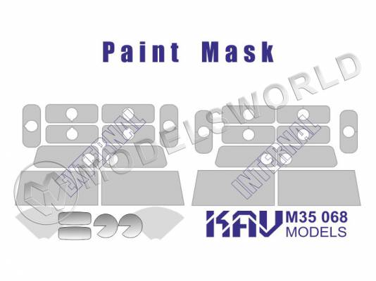 Окрасочная маска на Автомобиль 233014 с ПТРК Корнет-Д, Звезда. Масштаб 1:35