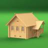 Набор для постройки модели Деревенская изба. Масштаб 1:35