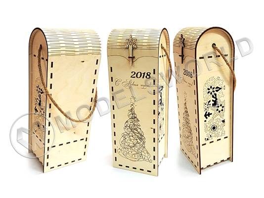 Подарочная коробка для шампанского с верёвкой