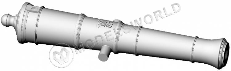 Ствол пушки, калибр 6 фунтов, герб, тип Armstrong, 34.4 мм, фотополимер, 2 шт.  Масштаб 1:64 - фото 1