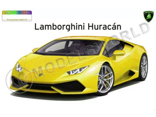 Склеиваемая пластиковая модель Lamborghini Huracan Pre-Painted (Yellow). Масштаб 1:24