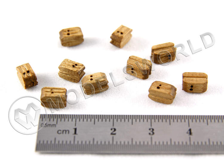 Блок двушкивный, орех, 7 мм. 1 шт - фото 1