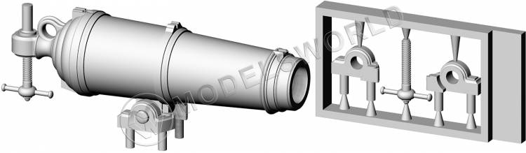 Английская карронада, калибр 18 фунтов, 18.2 мм, фотополимер, 2 шт. Масштаб 1:72 Английская карронада, калибр 32 фунта, 24.8 мм, фотополимер, 2 шт. Масштаб 1:64 - фото 1