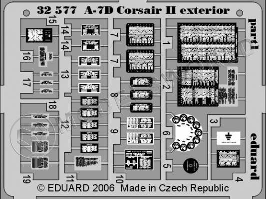 Фототравление для A-7D Corsair II exterior, Trumpeter. Масштаб 1:32