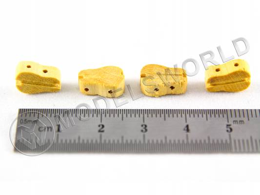 Комель-блок одношкивный, самшит, 12 мм, 2 шт