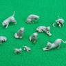 Набор фигурок "кошки", 10 шт. Масштаб 1:35