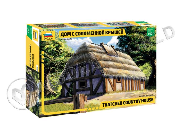 Склеиваемая пластиковая модель Дом с соломенной крышей. Масштаб 1:72 Склеиваемая пластиковая модель Дом с соломенной крышей. Масштаб 1:72 - фото 1