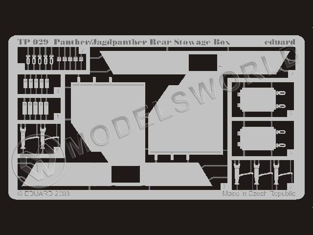Фототравление задний багажный ящик для Panther/ Jagdpanther. Масштаб 1:35 - фото 1