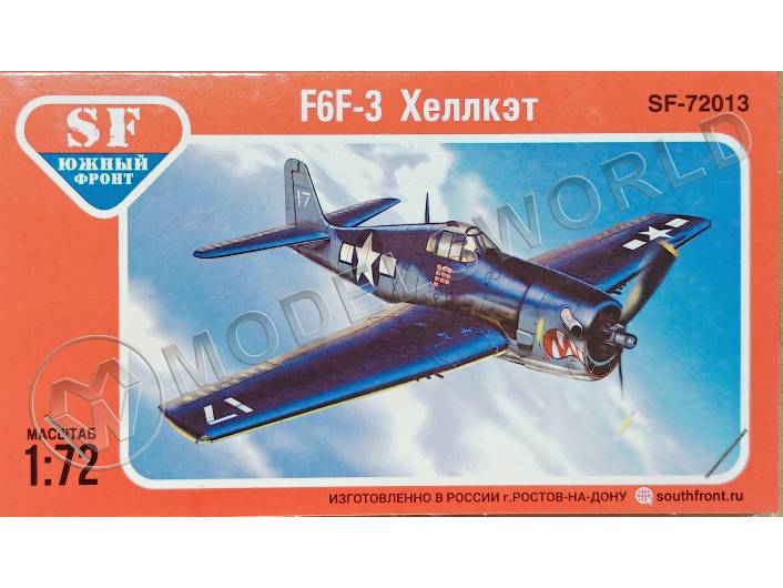 Склеиваемая пластиковая модель Самолет F6F-3 Хеллкет. Масштаб 1:72 - фото 1