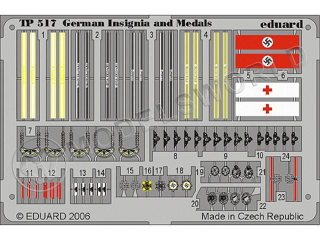 Фототравление Знаки отличия и медали Германии, II МВ. Масштаб 1:35 - фото 1