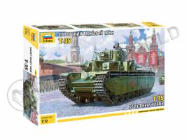 Склеиваемая пластиковая модель Советский тяжелый танк Т-35. Масштаб 1:72