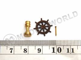 Штурвал с основанием, металл, 14 мм