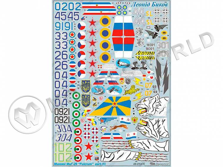 Декаль Микоян МиГ-29 часть1. Масштаб 1:48 - фото 1