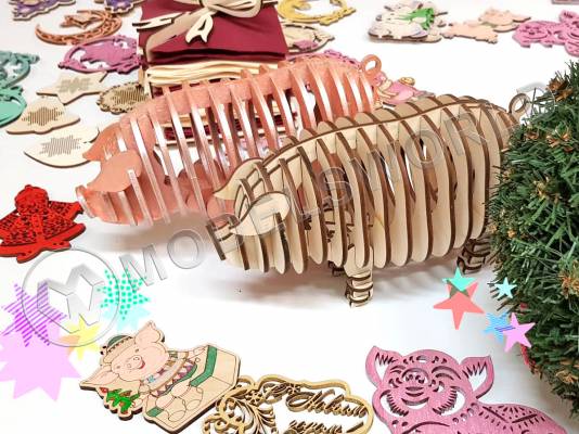 Свинка - символ 2019 года, 3D Пазл