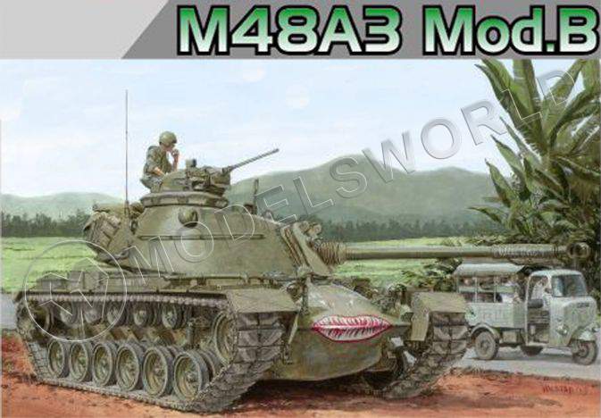 Склеиваемая пластиковая модель Американский танк M48A3 Mod.B. Масштаб 1:35 - фото 1