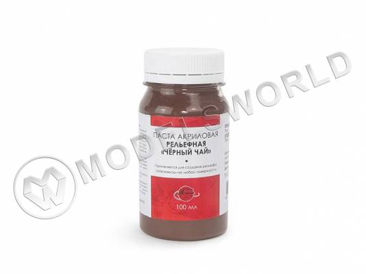 Паста акриловая рельефная Черный чай, грубая, 100 мл
