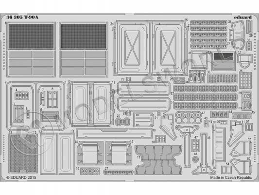 Фототравление для модели T-90A, Meng. Масштаб 1:35