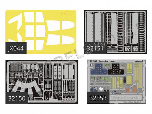 Комплект фототравления BIG ED для модели P-40B Warhawk - PE Super Detail, Trumpeter. Масштаб 1:32