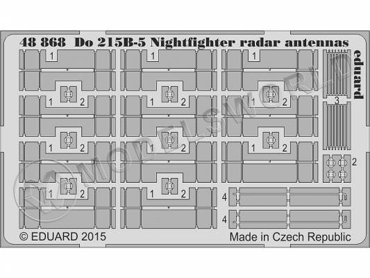 Фототравление антенны для модели Do 215B-5 Nightfighter, ICM. Масштаб 1:48