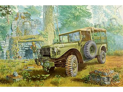 Склеиваемая пластиковая модель Американский армейский автомобиль М37 US 3/4 ton 4x4 cargo truck. Масштаб 1:35 - фото 1
