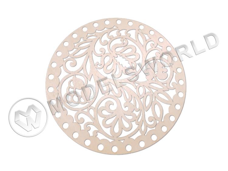 Деревянное резное донышко для корзин, 250 мм - фото 1