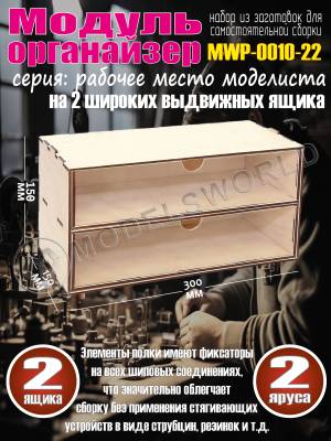 Касcетный модуль-органайзер на 2 широких ящика