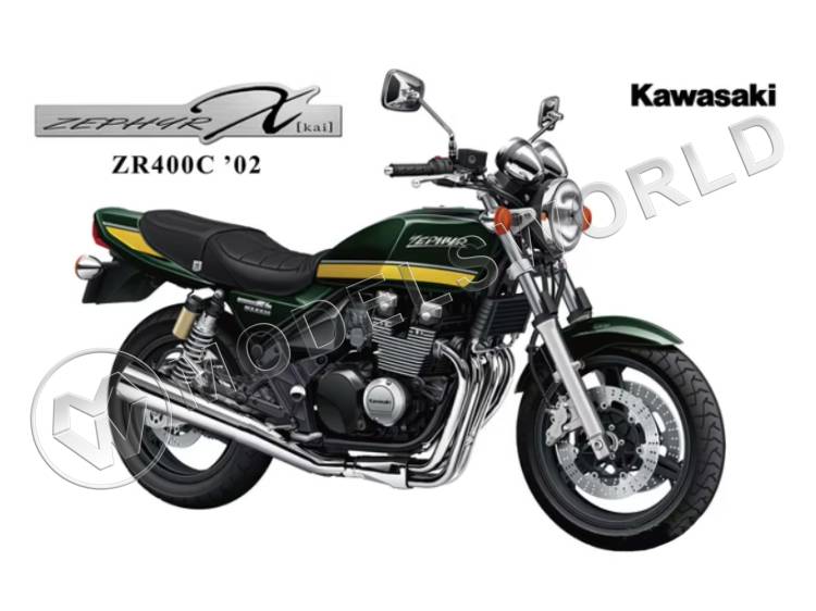 Склеиваемая пластиковая модель мотоцикл Kawasaki ZR400C Zephyr '02. Масштаб 1:12 - фото 1