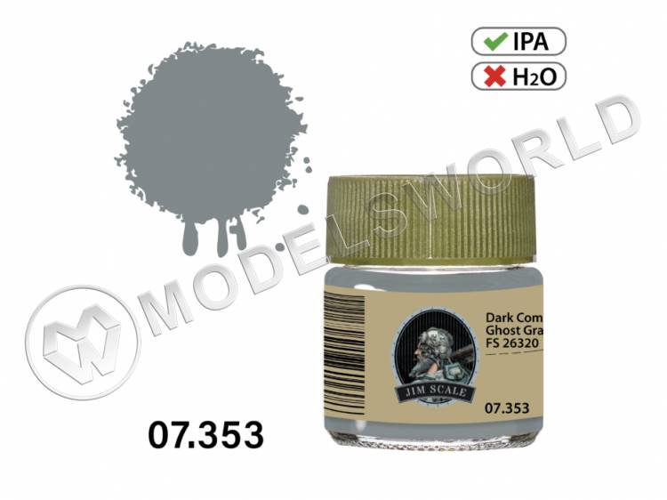 Спиртовая краска Jim Scale Dark Gunship Grey (FS36118), 10 мл - фото 1