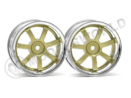 Диски туринг 1/10 - RAYS GRAM LIGHTS 57S-PRO (CHROME|GOLD| вынос 3 мм), 2 шт - фото 1