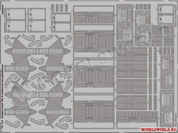 Фототравление платформы для механиков для модели Sunderland Mk. I, Italeri. Масштаб 1:72 - фото 1