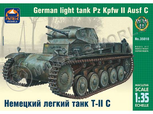 Склеиваемая пластиковая модель Немецкий легкий танк T-II. Масштаб 1:35