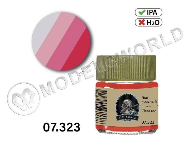 Лак спиртовой Jim Scale Красный Clear red, 10 мл Лак спиртовой Jim Scale Красный Clear red, 10 мл - фото 1
