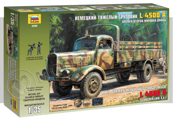 Склеиваемая пластиковая модель Немецкий тяжелый грузовик L 4500A времен Второй Мировой Войны. Масштаб 1:35