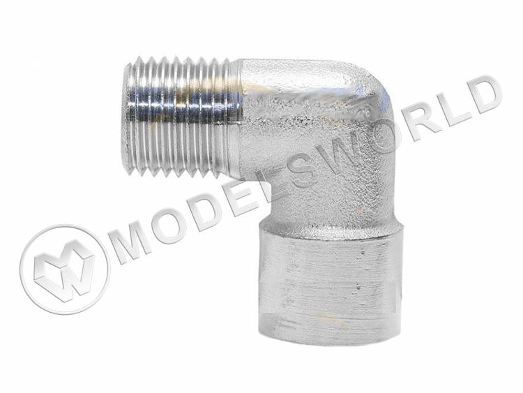 Переходник гайка G1/4"-штуцер G1/4" Г-образный для компрессора - фото 1