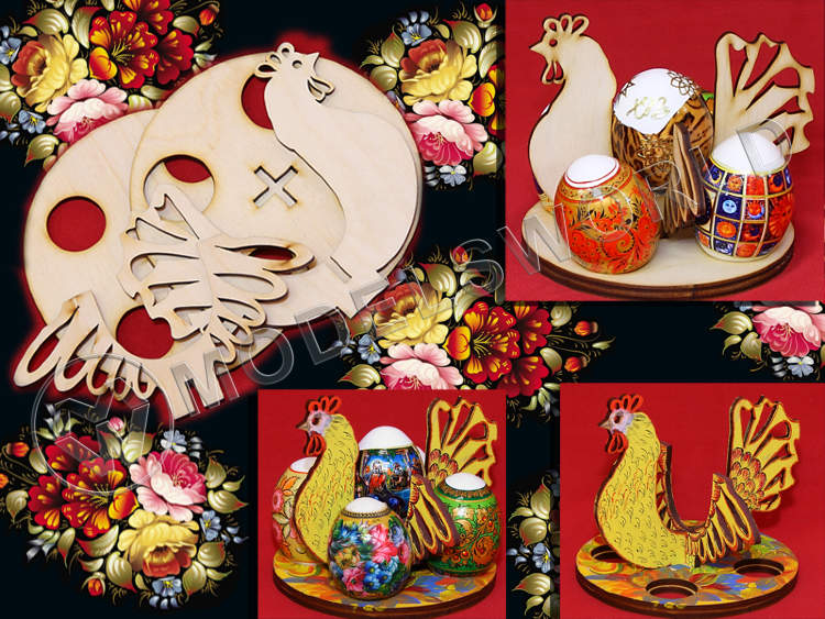 Подставка для яиц на Пасху. Деревянный набор для сборки. - фото 1