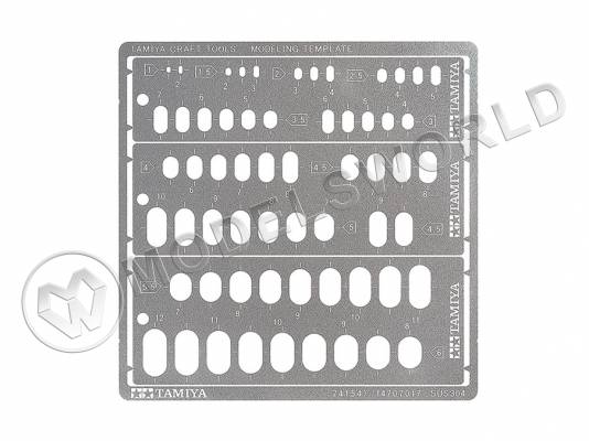 Металлический трафарет для нанесения закругленных прямоугольников от 1 до 12 мм