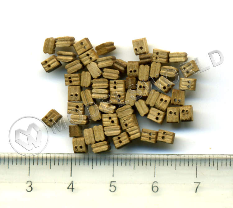 Блок двушкивный, орех, 3 мм. 10 шт. - фото 1