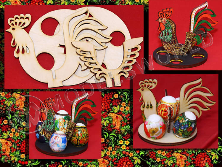 Подставка для яиц на Пасху. Деревянный набор для сборки. - фото 1